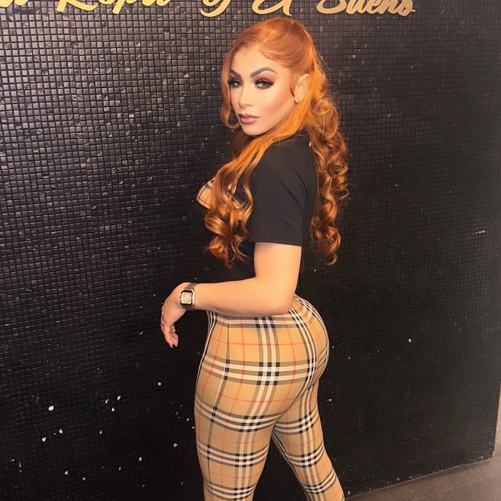 Burberry Plaid Pants with Black Top